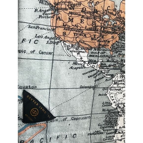 10 Deep Shirt Mens Medium AOP Maps Geographic Globe Crew Neck Graphic T-Shirt M - Picture 5 of 7